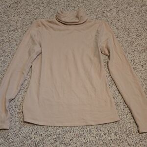 Trendy Queen Size S Beige Turtleneck Sweater